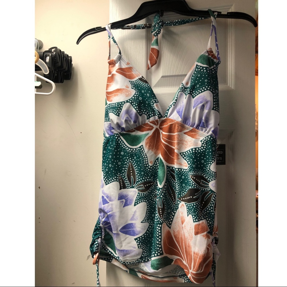 NWT 2 Piece Swim Suit Tropical Floral Shorts